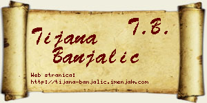 Tijana Banjalić vizit kartica